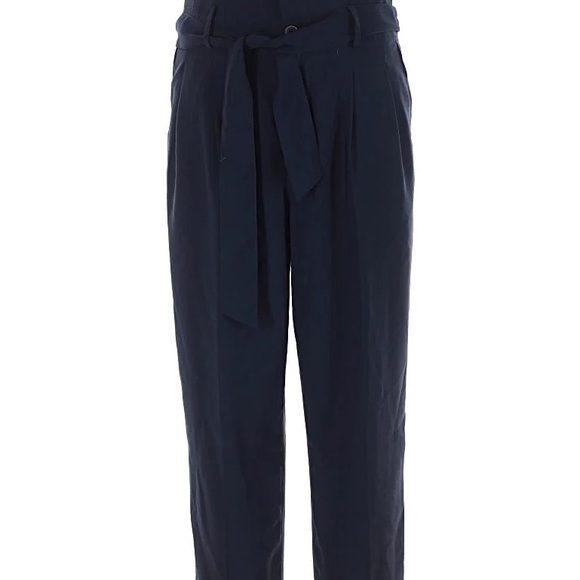 Madewell Sz 10 Women's Navy High-Waisted Paperbag Pants - Picture 3 of 5